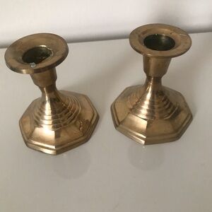 Pair of brass candle holders
